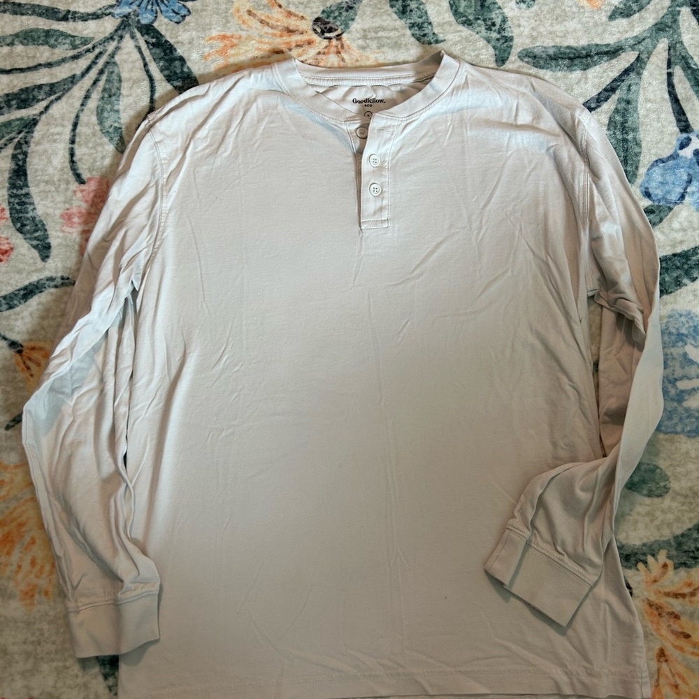 Target Goodfellow & Co Men's Cream Henley Shirt